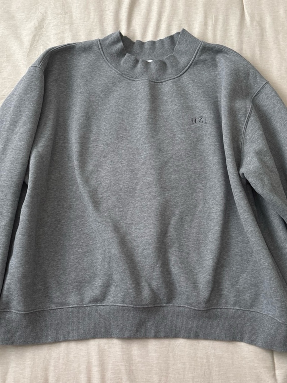 Hazel Boutique Grey Mockneck with Embroidered HZL logo
